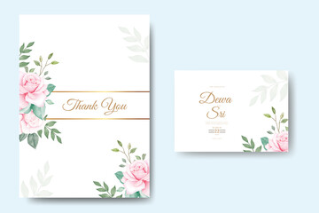 Fototapeta na wymiar Beautiful hand drawing wedding invitation floral design 