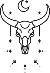 Bull Boho Symbol illustrations