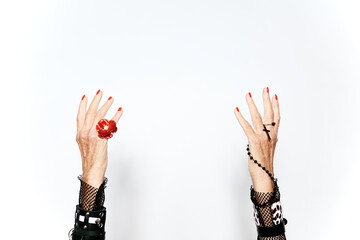 Mature woman addressing God