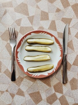 A plate of pickles