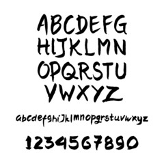 handwriting brush ink vector with all number