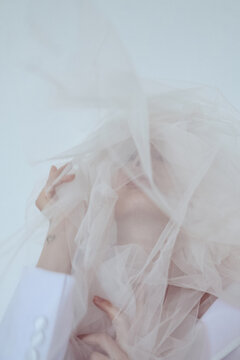 portraits of a girl in a white veil