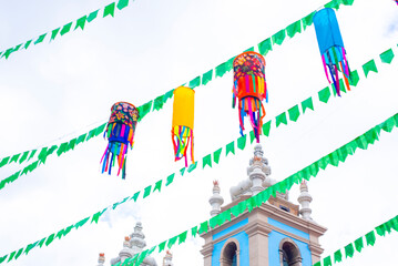  Decoration of Pillory, Sao Joao Festival, Historic Center of Salvador, Bahia.