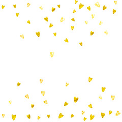 Valentine Day Pattern. Greeting Border For Mom. Modern Frame. Gold Art Decoration. Random Sparkle For Woman. Yellow Luxury Voucher. Golden Valentine Day Pattern.