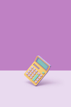 Colorful papermade old calculator in studio