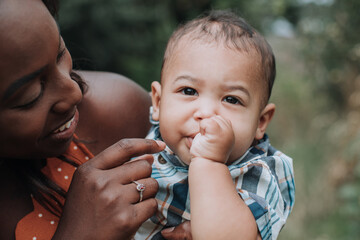 Adorable Baby Sucking on Thumb