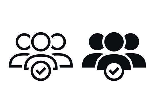 Group team with check mark. Vector illustration