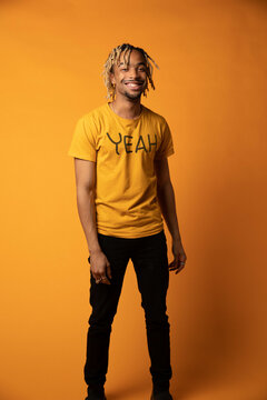Young Man Smile at Camera Standing