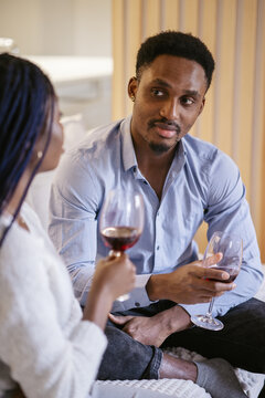 Man enjoying romantic date with his girlfriend 