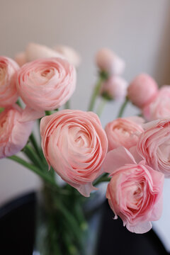 Elegant flowers in glass vase