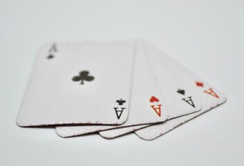 Four aces in winning hand of cards