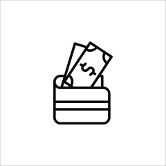 Modern wallet line icon. Premium pictogram isolated on a white background.