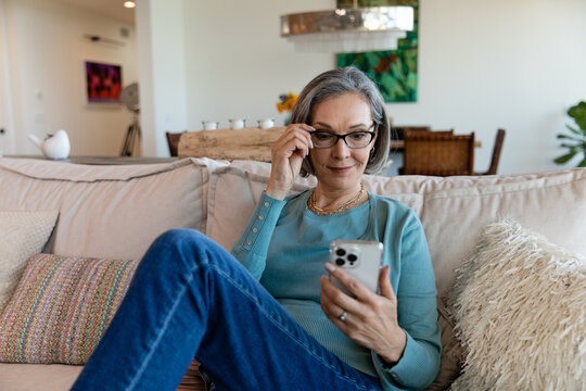 Woman Uses Glasses To See Her Phone