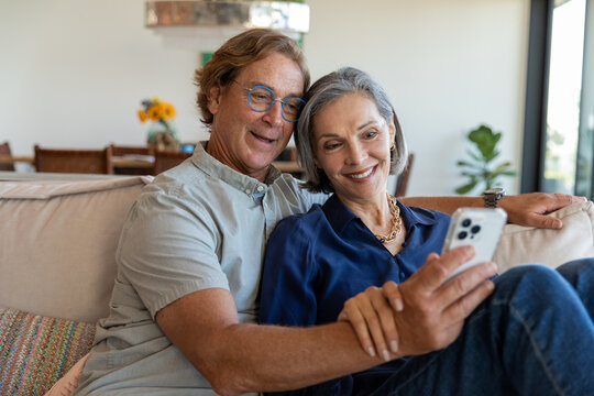 Retired Couple Smiles While FaceTiming