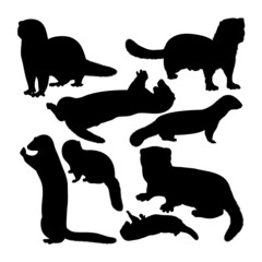 Mink animal silhouettes. Good use for symbol, logo, icon, mascot, sign, or any design you want.