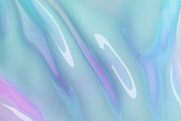 3D iridescent background with pastel pink and blue colors