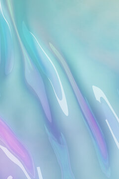 3D iridescent background with pastel pink and blue colors