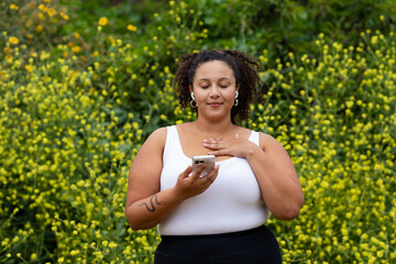 Young Woman Practices Mindfulness In Nature