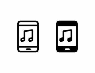 smartphone icon. outline icon and solid icon