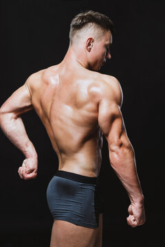 Bodybuilderwith back douple biceps