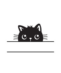 Cat Split Monogram Frame SVG, CAT SVG, black cat svg, cats svg, cat face svg, kitty svg, cat silhouette svg, cat png, monogram svg, cats png
