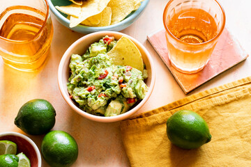 Guacamole with tortilla chips party food