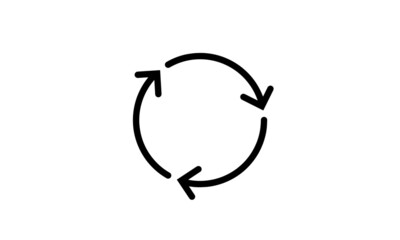 cicular arrows icon vector simple minimalist with white background