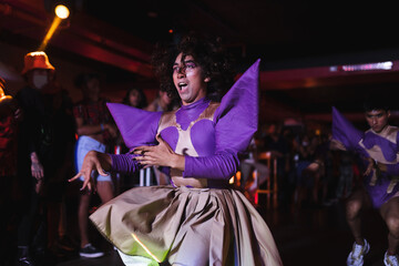 Group of drag queens performing at a club