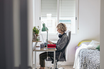 Woman working from home