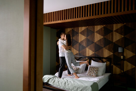 young couple having fun at home