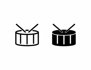 drum icon. outline icon and solid icon