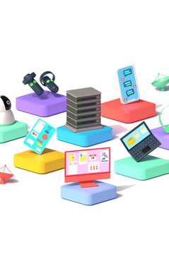 Internet connected devices - technology and cloud services concept