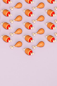 triangles of many fried fast food. 3d render