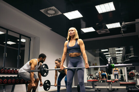 Women training in the gym
