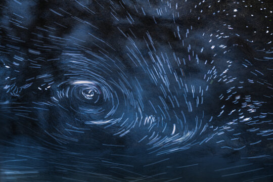 Swirling Cherry Blossom Petals In Water