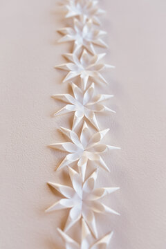 Flower shaped origami decoration