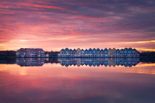 Houses on a lake