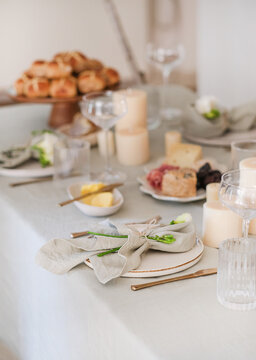 Spring festive table setting