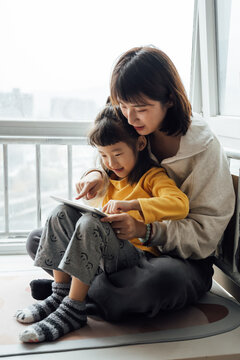 Asian mother and daughter