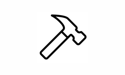 hammer icon vector simple outline style with white background