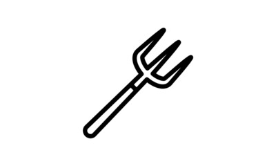 pitchfork icon vector simple outline style with white background