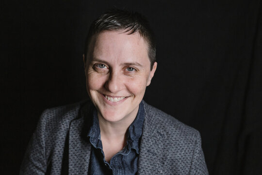 Portrait of smiling LGBTQ woman