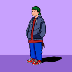 hiphop character illustration human for design rapper merch cover child beatmaker