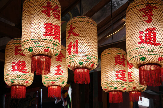 Close up of traditional Chinese lanterns 