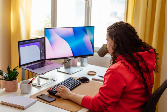 Woman using computer