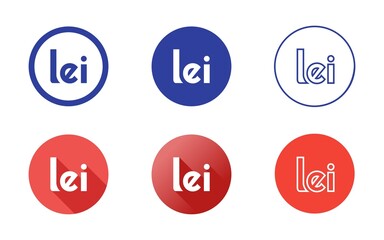 Romanian Leu Symbol Icon Set