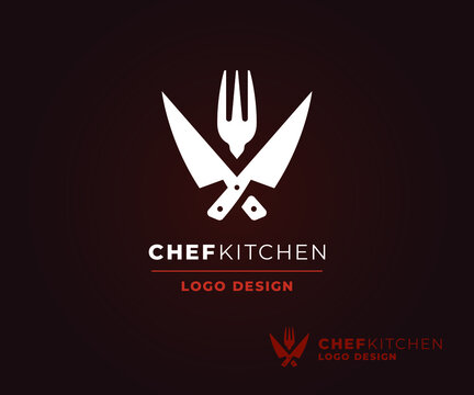 Chef kitchen vector icon. Cooking vector illustration logo design.