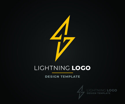 Lightning logo graphic template. Icon design element.