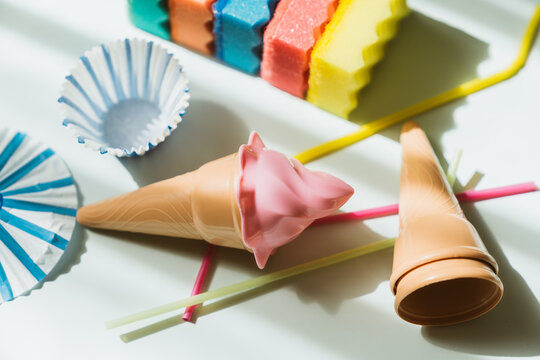 Still life with plastic sandbox toy.
