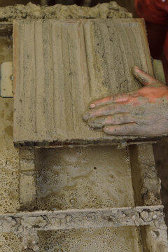 Man improving the work with his hands